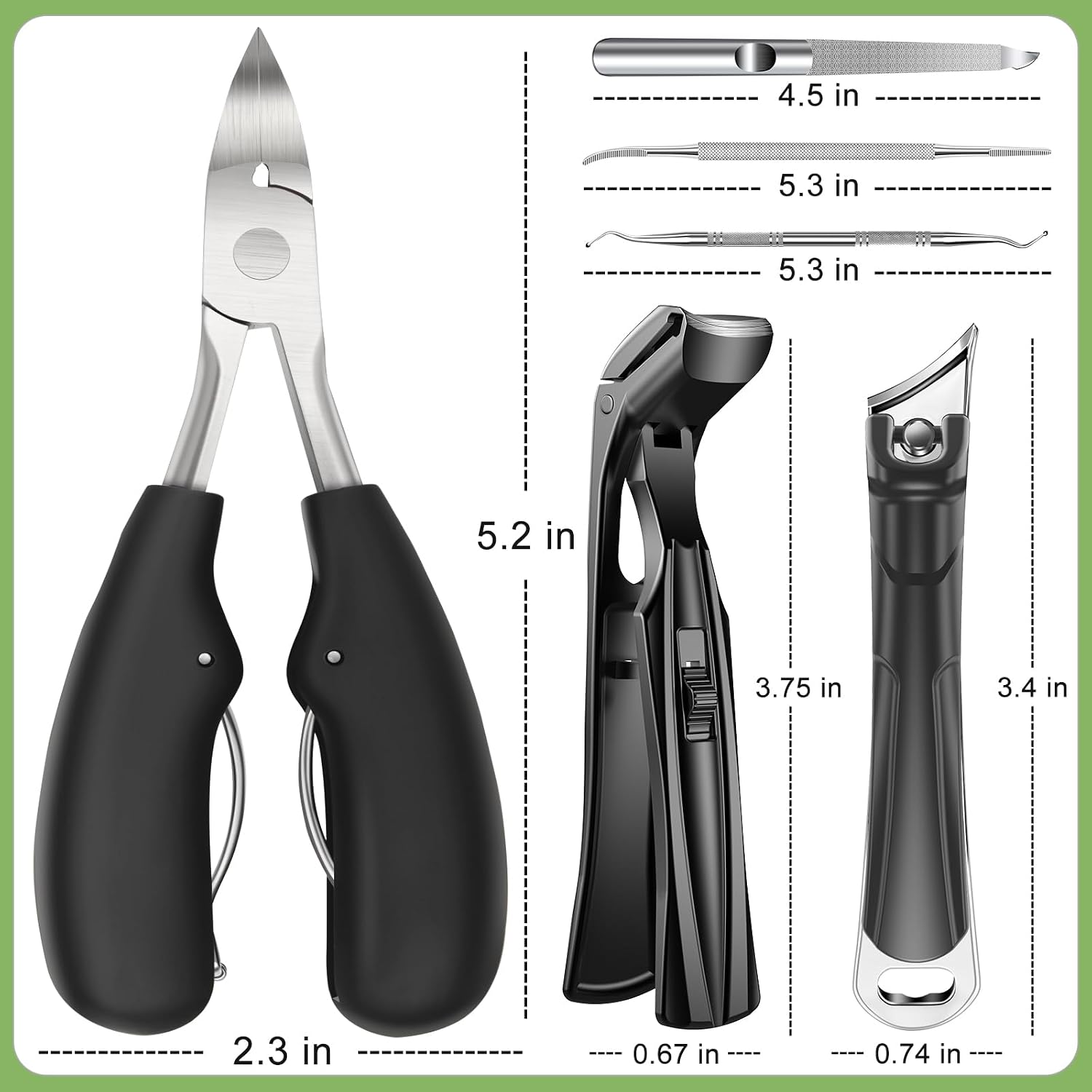 Thumbnail 6 de Toenail Clippers for Seniors Thick Toenails with Angled Head – 6-in-1 Heavy Duty Set