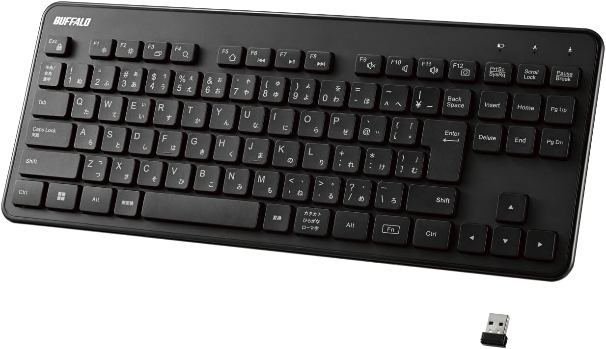 Detalle de バッファロー BSKBW145BK ワイヤレスキーボード 薄型テンキーレス USBレシーバー付属