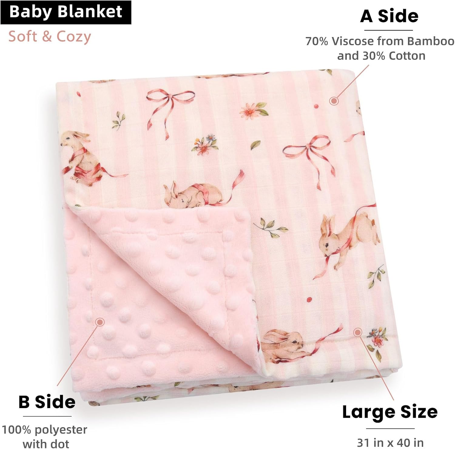 Detalle 2 de LifeTree Baby Blanket, 31 x 40 Inches