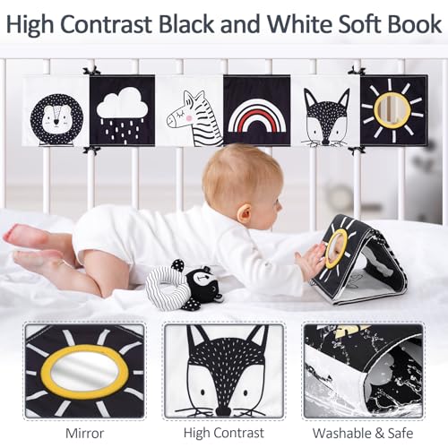 Thumbnail 2 de Joyreal Spirale d'Activité Bébé : kit sensoriel noir et blanc pour poussette et éveil Montessori