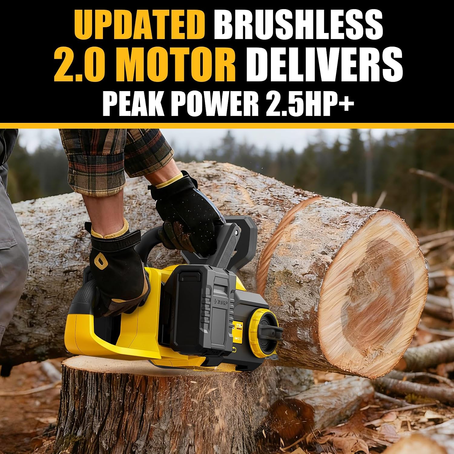 Detalle 2 de pyrcruax EF-20CS16 40V Brushless Chainsaw, 16-Inch Bar, Tool-Free Tensioning