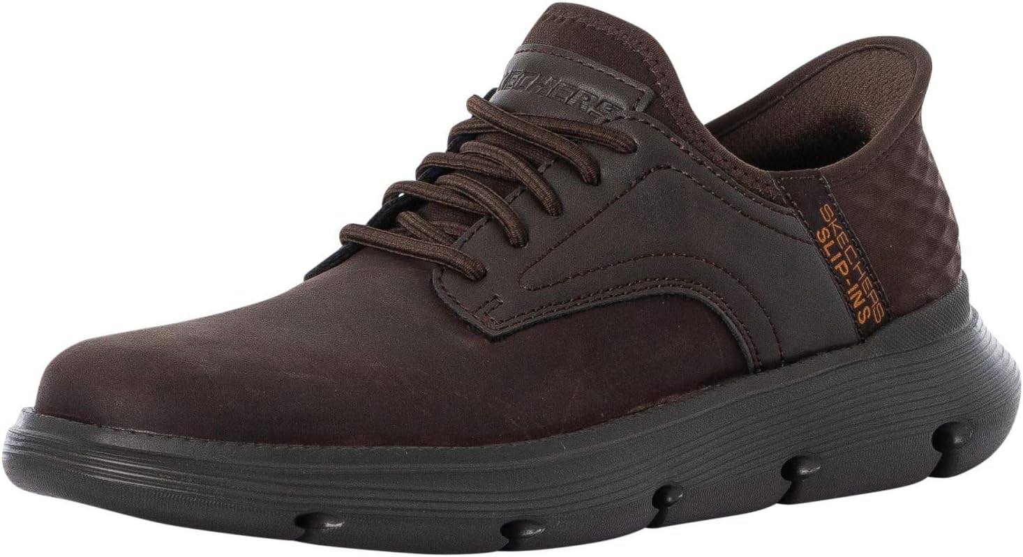 Thumbnail 2 de Skechers Hombre Garza Gervin Slip-In Entrenador, Dark Brown Leather, 43 EU