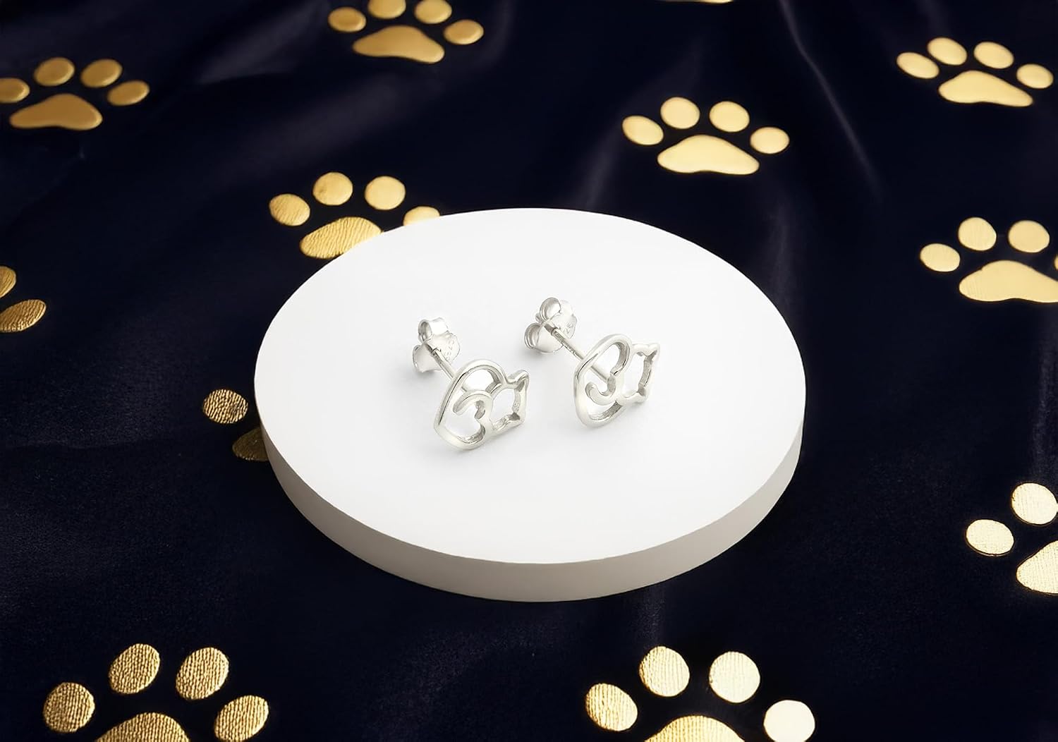 Detalle de SOFIA MILANI Damen Ohrringe 925 Silber – Katzenmotiv als zeitlose Katzen-Ohrstecker