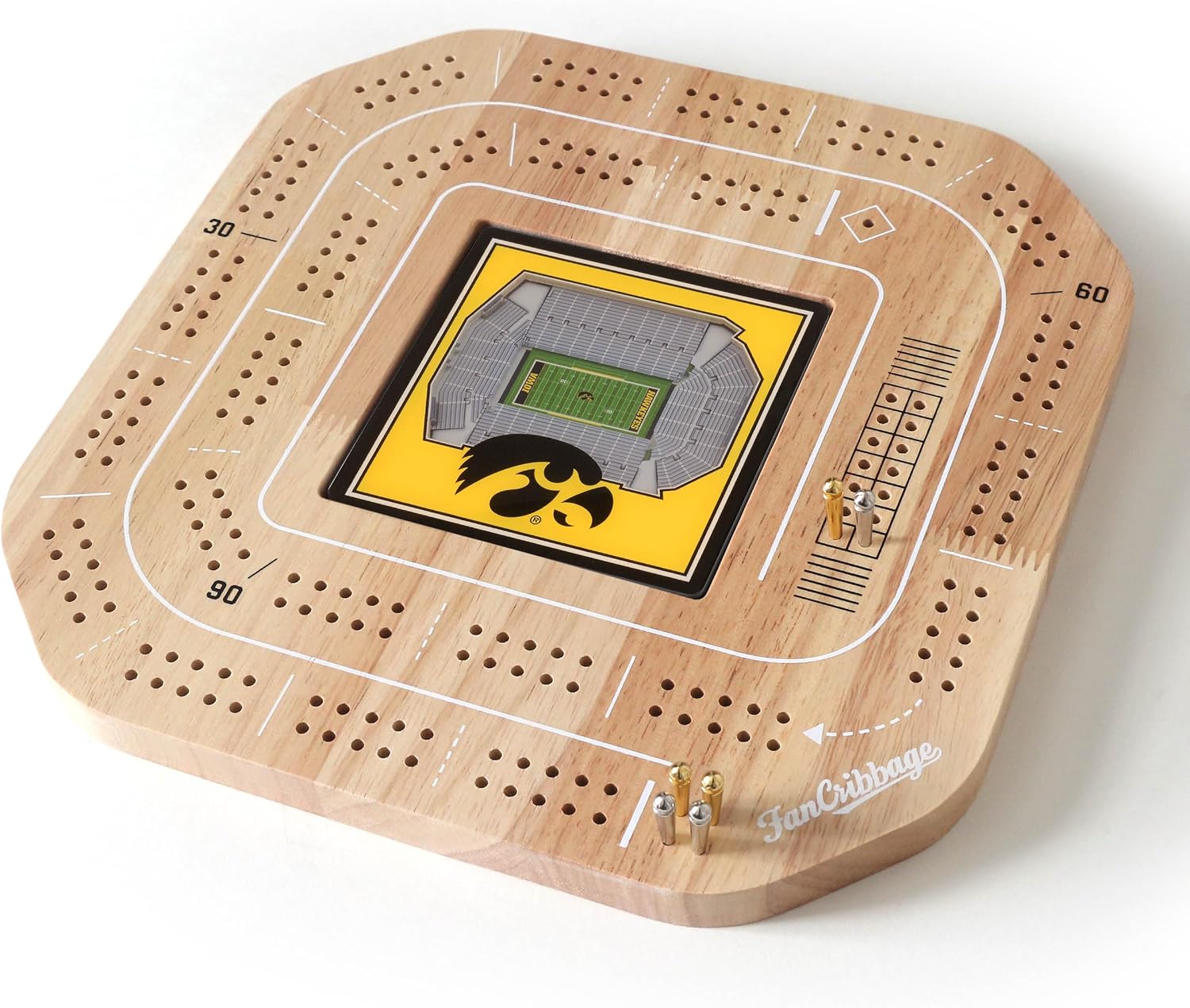 Thumbnail 1 de YouTheFan NCAA Licensed Fan Cribbage Wood Board Game (2-Player)