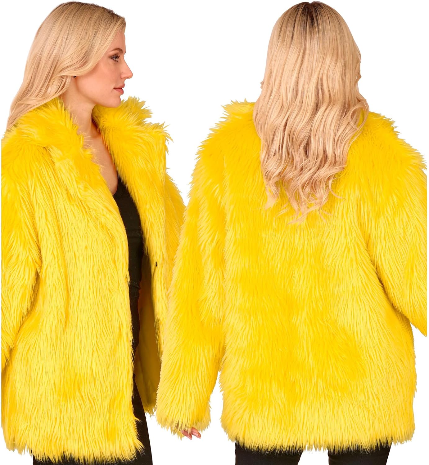 Thumbnail 1 de W WIDMANN MILANO Party Fashion – Gelbe Kunstfell-Jacke für Damen und Herren