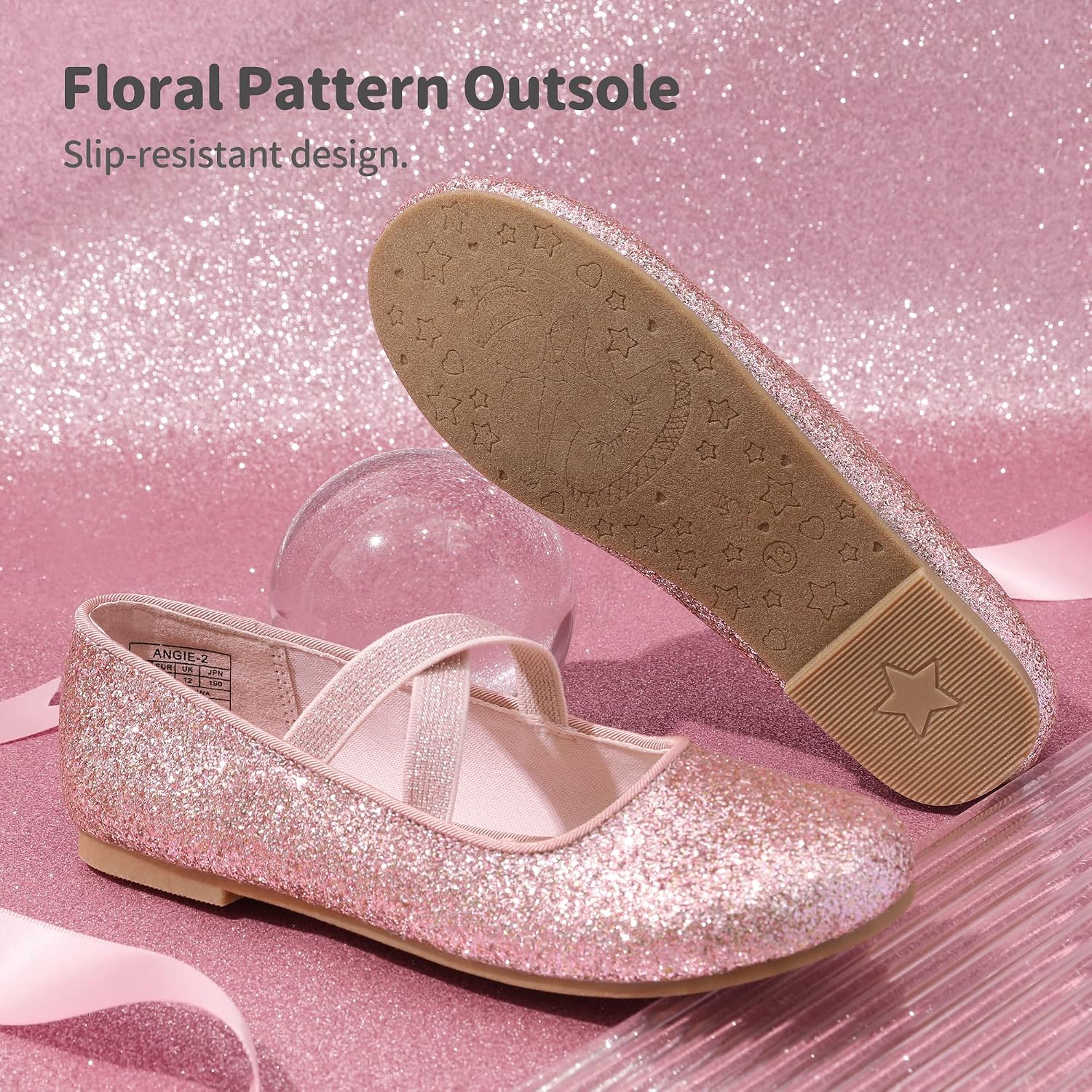 Thumbnail 4 de Dream Pairs Bambini Ballerine Mary Jane piatte Angie-2 con glitter