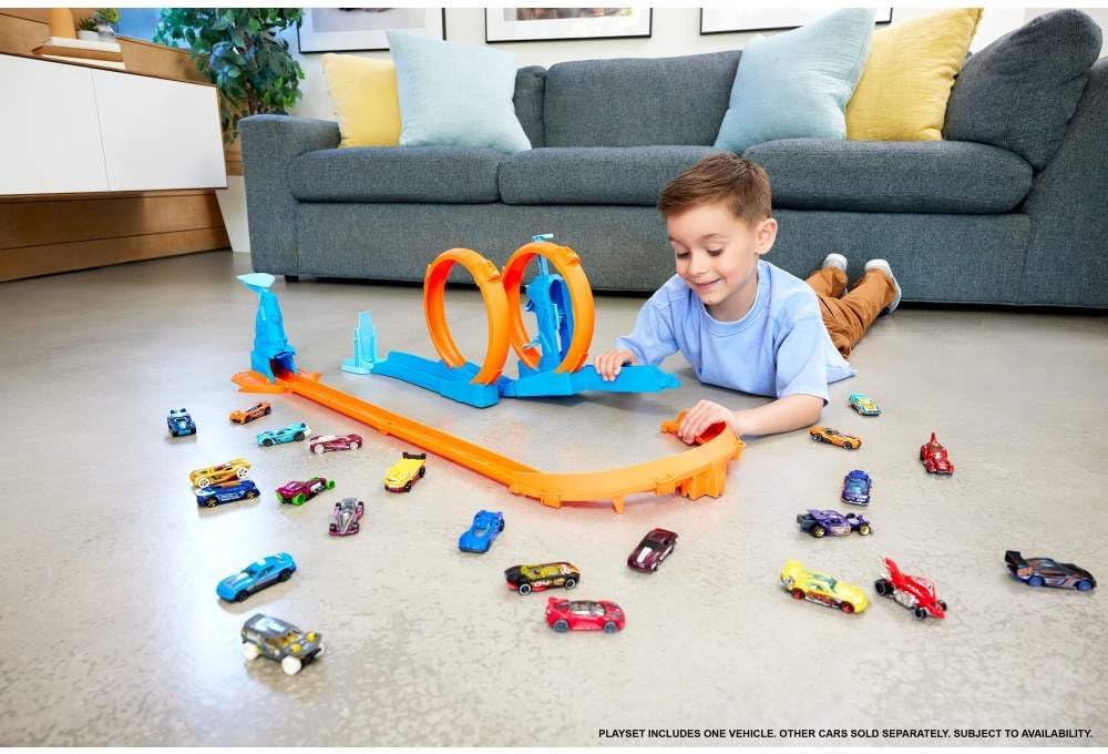 Thumbnail 6 de Hot Wheels Track Creator Triple Loop Pack with 1:64 Scale Vehicle (JDW39)