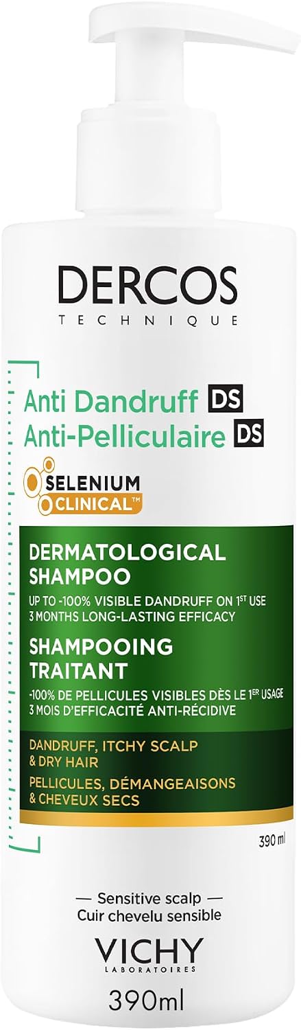 Detalle de Vichy Dercos Shampooing Anti-Pelliculaire DS – Pour cheveux secs, Pellicules et Démangeaisons