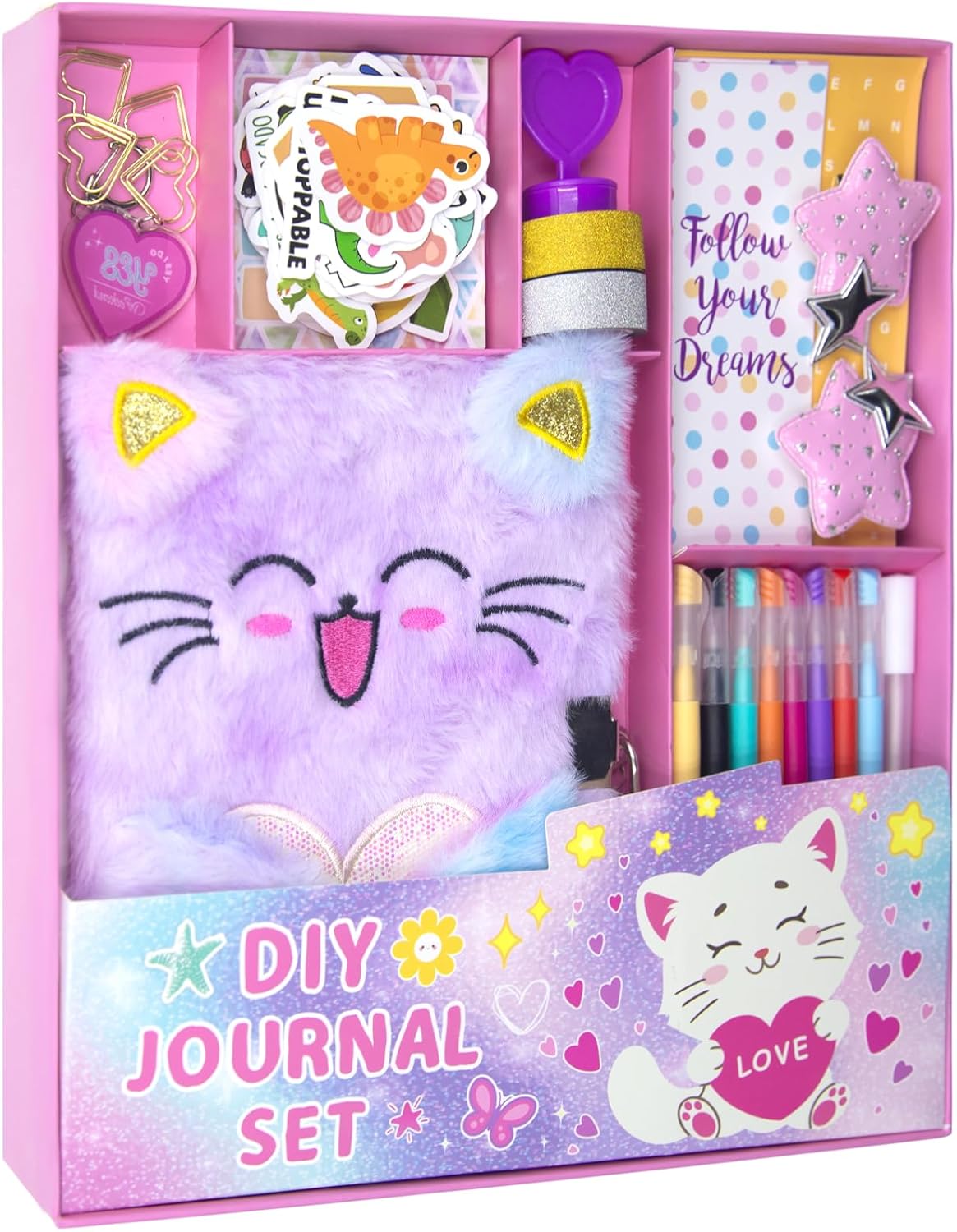 Detalle de HoomTop Lockable DIY Cat Journal Kit for Girls Aged 6–14