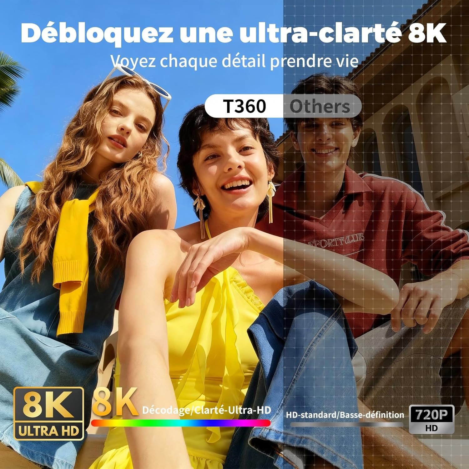 Thumbnail 1 de [App intégrée] Mini Projecteur Portable WiFi 6 et Bluetooth 5.4 – 480 ANSI Lumens, 1080P/4K