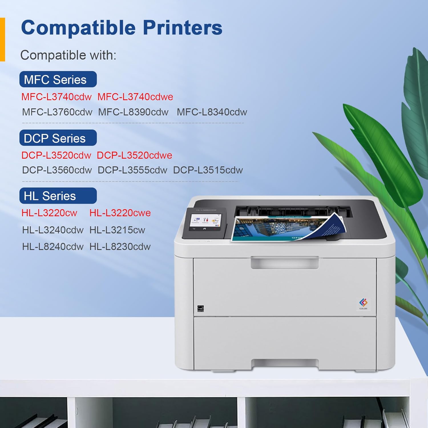 Thumbnail 3 de Palmtree TN248XL TN248 Toner Cartridges – 5-pack CMYK for Brother HL-L3220CDW, MFC-L3740CDW and more (TN248CMYK Value Pack)