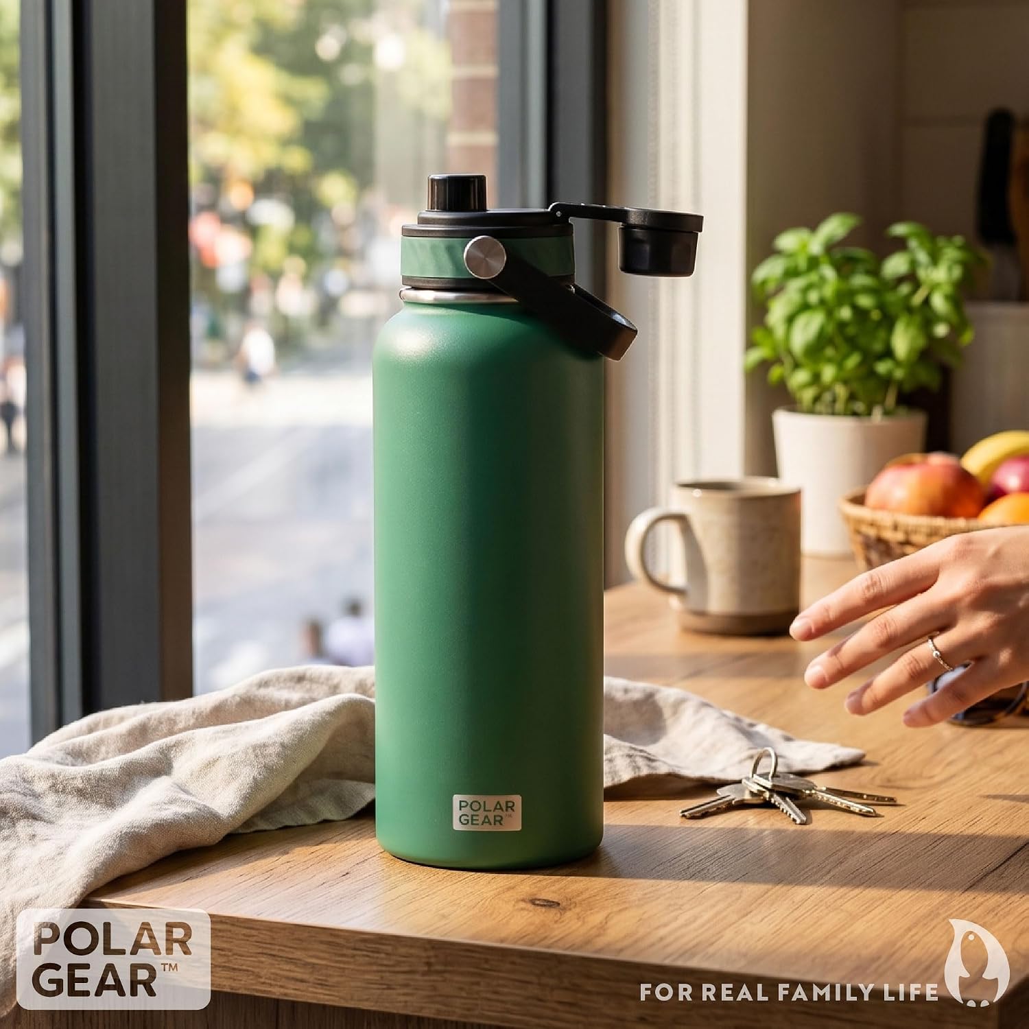 Detalle de Polar Gear Hydra Venture 1L Stainless Steel Water Bottle (Forest Green)