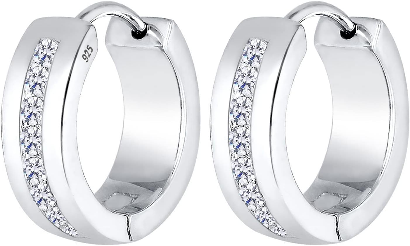 Thumbnail 4 de Elli Damen-Creolen 925 Silber Zirkonia gold đ