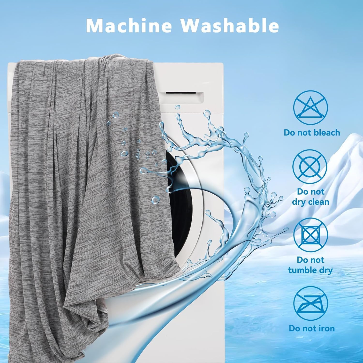 Thumbnail 6 de QUTOOL Cooling Blanket for Night Sweats with Q-Max>0.5 Cooling Fibres (Grey, 200 x 220 cm)