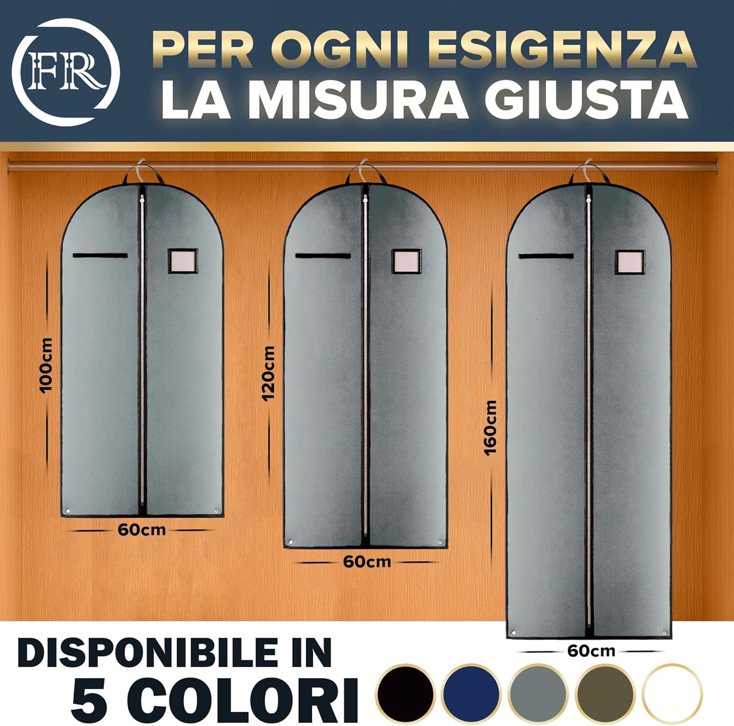 Thumbnail 2 de FiRiO Borsa Porta Abiti da Viaggio Pieghevole 100x60 cm – Alta Qualità e Protezione Garantita