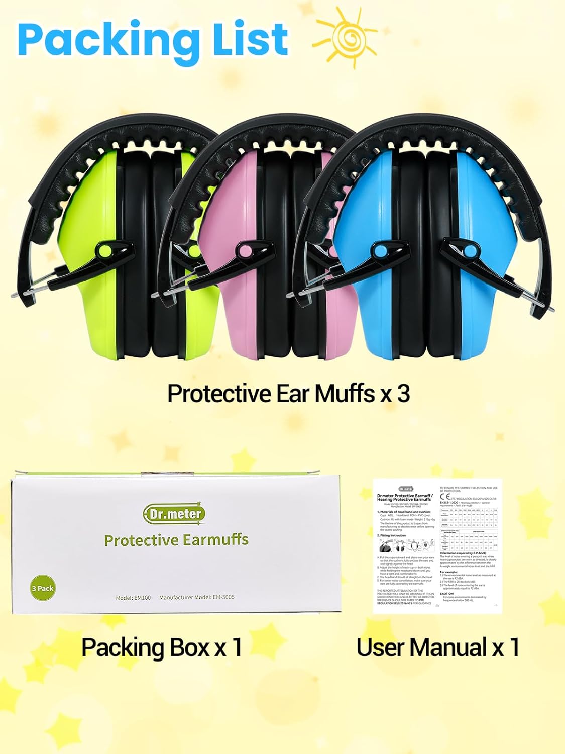 Thumbnail 6 de Dr.meter Cuffie Auricolari per bambini – Protezione dal rumore con fascia regolabile e design pieghevole