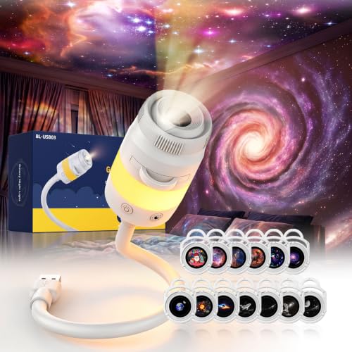 Detalle de Lazenry Luce Notturna Proiettore Galassia 3 in 1 – HD 5D, Rotazione 360°, USB