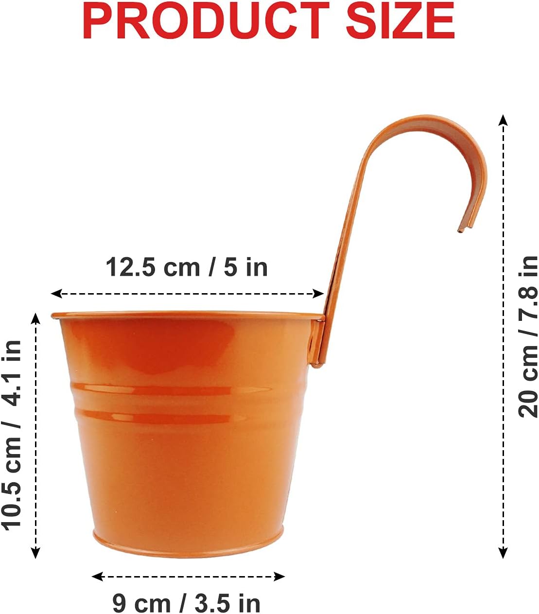 Thumbnail 2 de Trongle 10 Pack 12.5cm Metal Iron Hanging Plant Pots with Detachable Handle & Drainage Holes