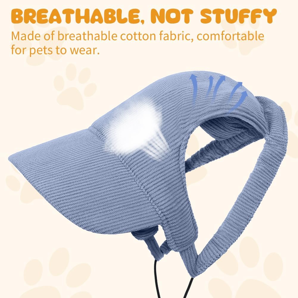 Thumbnail 3 de OFFCUP Dog Baseball Cap with Ear Holes (Adjustable Summer Sun Protection) – Blue, XS