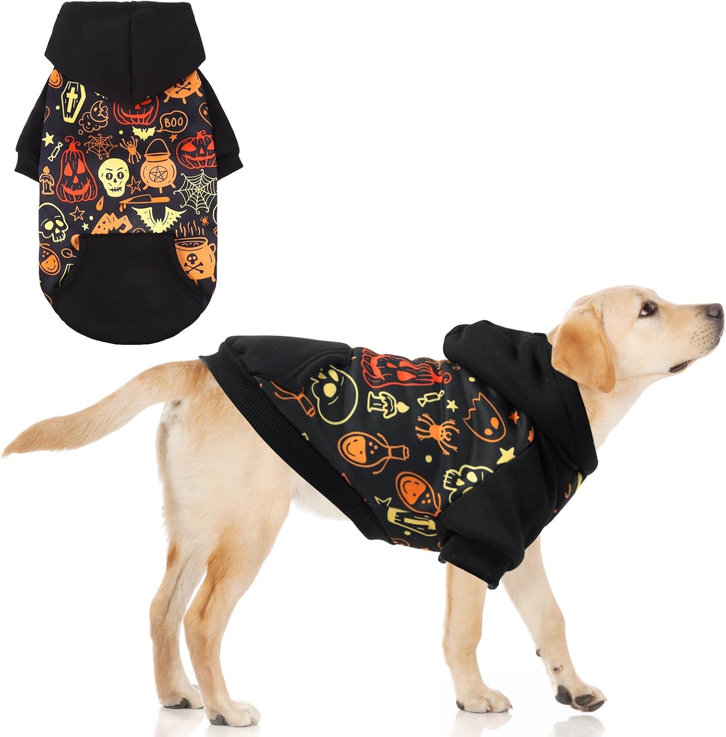 Detalle de KOOLTAIL BJSJ122_WSXL Halloween Dog Hoodie, XL Pumpkin Design with Leash Hole