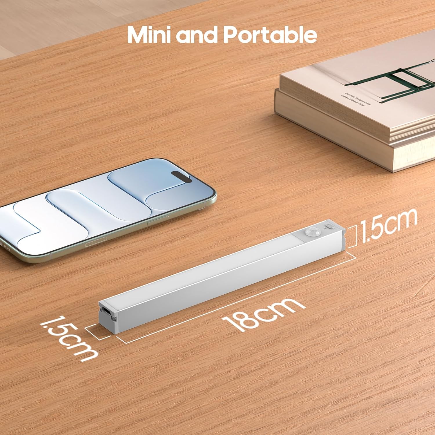 Thumbnail 5 de GOODEA Aluminium Alloy Rechargeable Wardrobe/Under-Cabinet Light with Motion Sensor (18cm, 10 LED, USB)