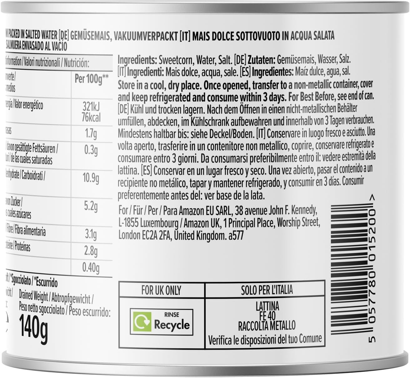 Thumbnail 3 de By Amazon Sweet Corn 3x160g: mais dolce in multipack per piatti veloci e vegetariani