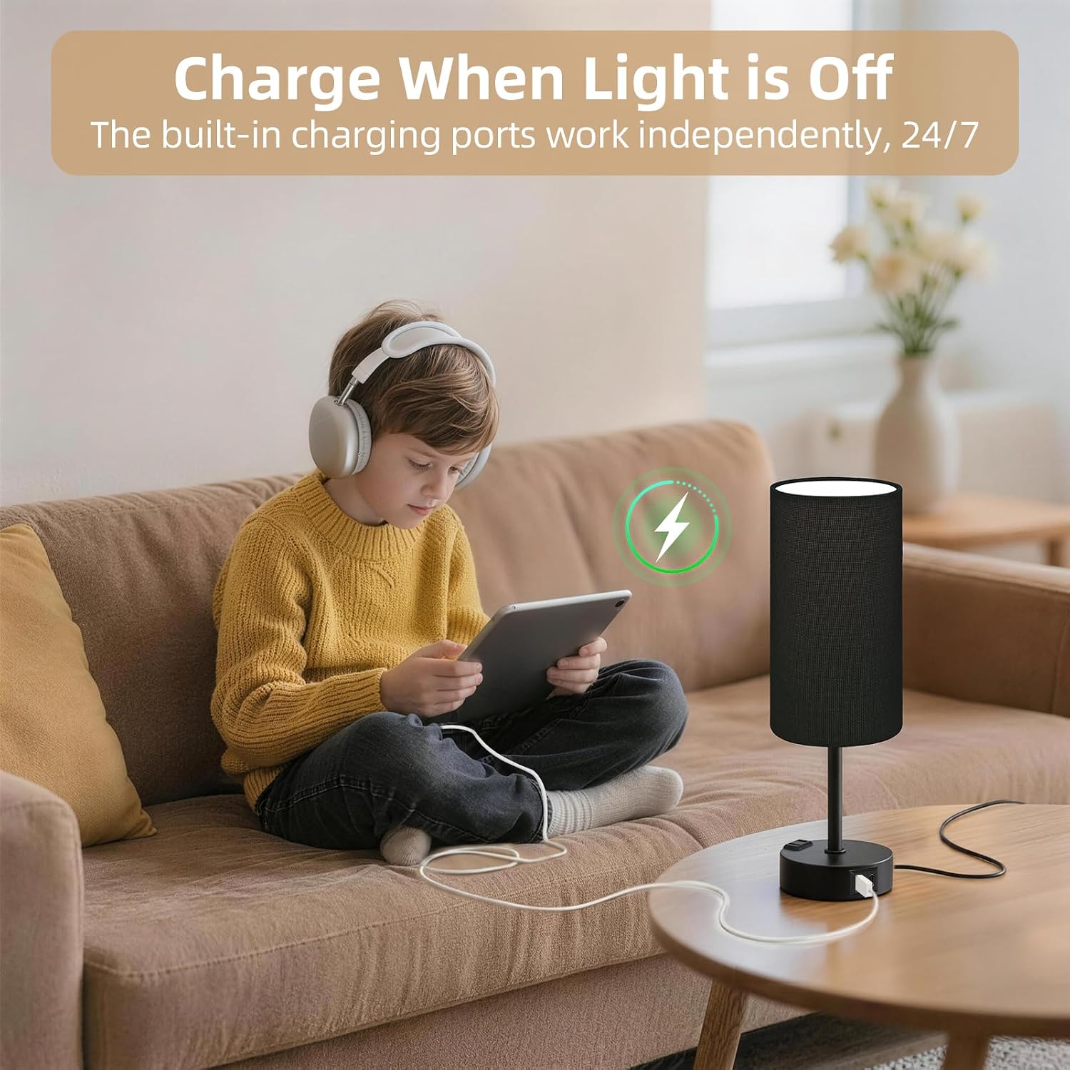 Detalle 2 de Fitfull Bedside Table Lamp with 6W LED Bulb