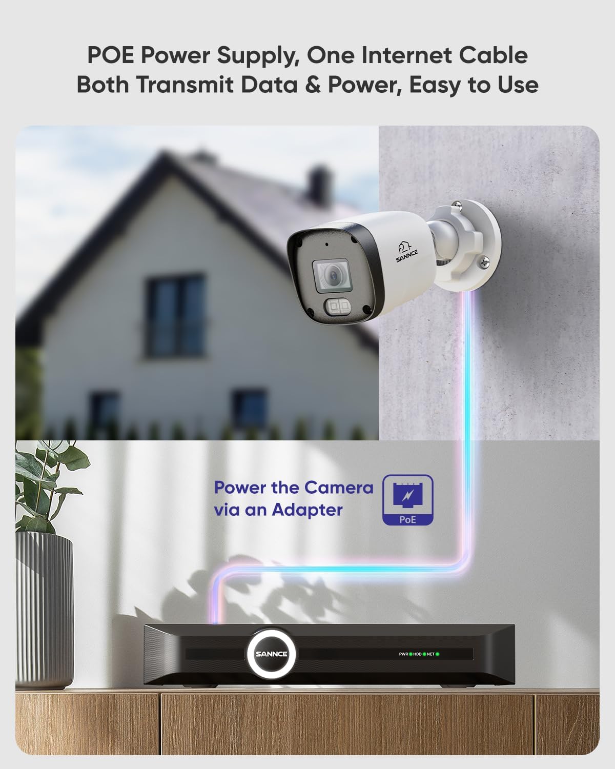 Detalle de SANNCE 2 Telecamere Esterno PoE IP 3 MP – Sorveglianza CCTV 2K con Audio, Visione notturna 30 m, IP67 e Rilevamento Movimento
