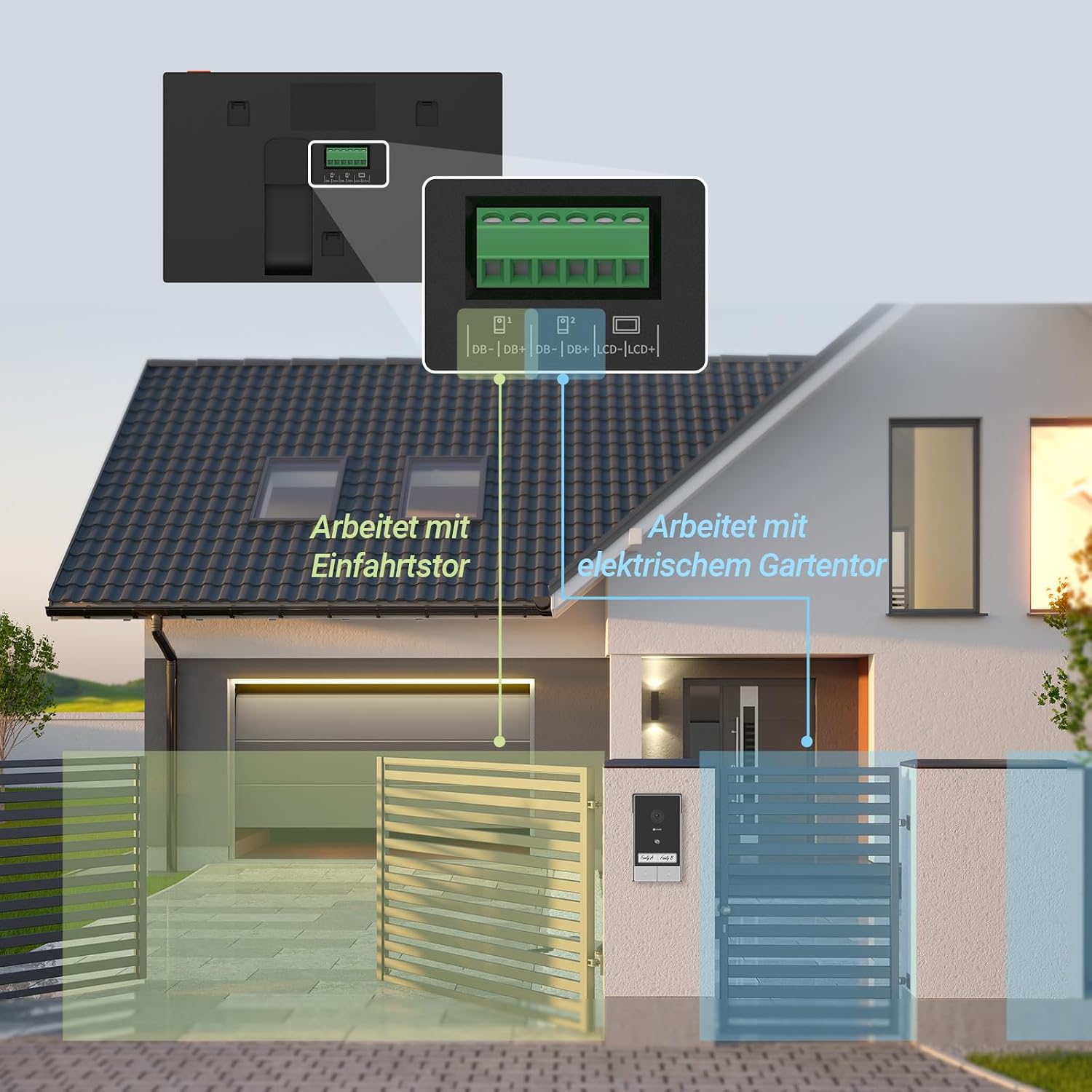 Thumbnail 2 de EZVIZ 2K Video-Türklingel-Set HP7 2-Familien-Kit mit Türsprechanlage, 7-Zoll-Touchmonitoren und KI Personenerkennung