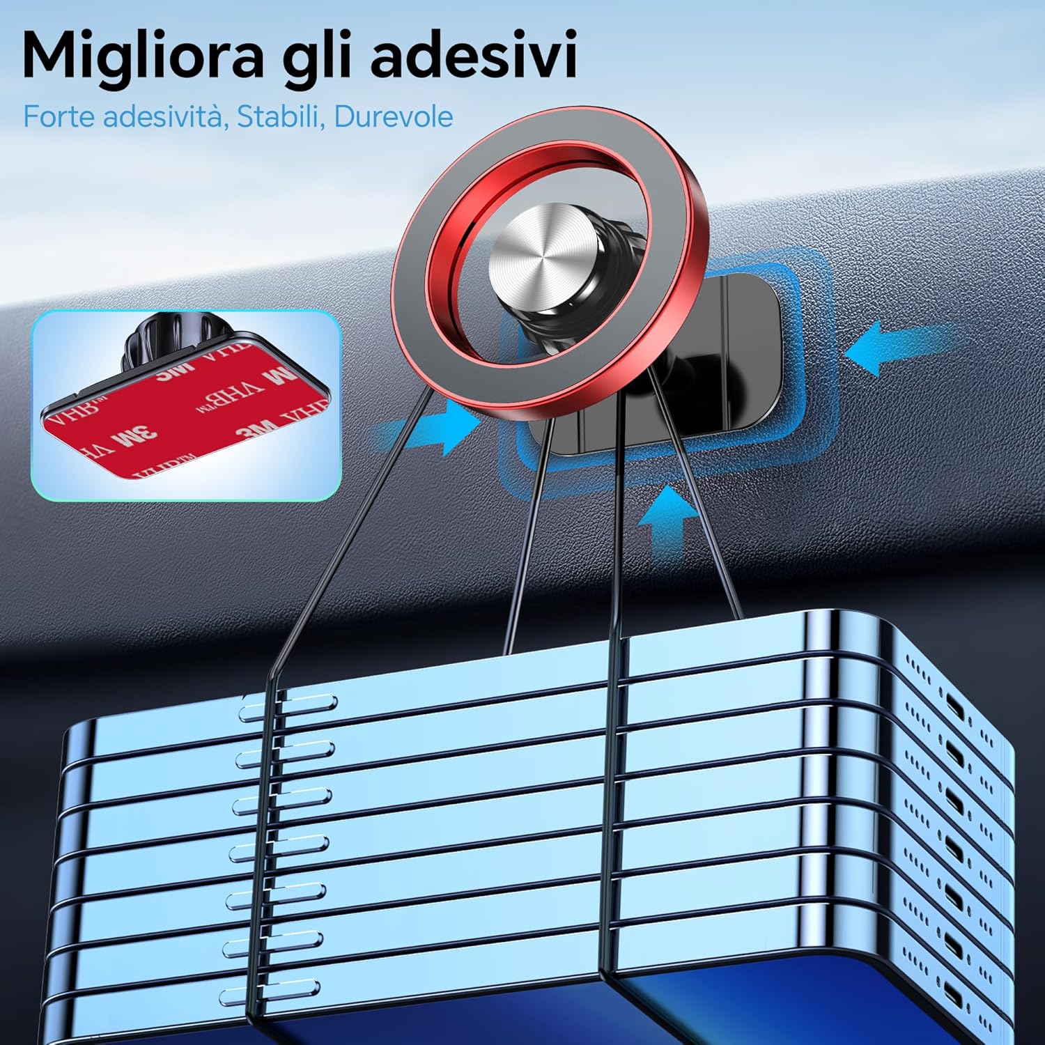 Thumbnail 4 de Coolpow Porta Cellulare Auto MagSafe Rosso