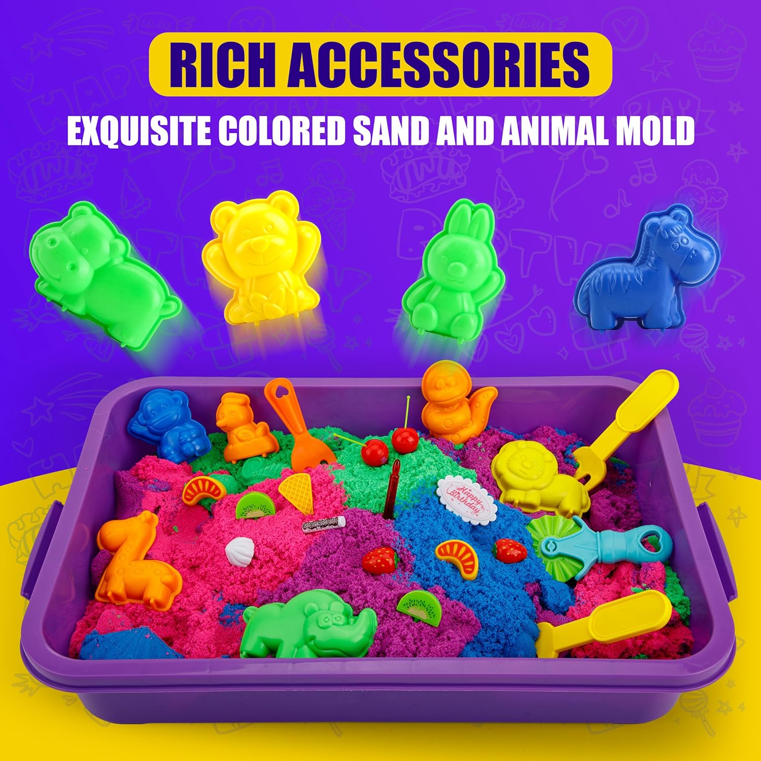 Thumbnail 2 de Asoxt Sensory Bin 43-piece sand play kit