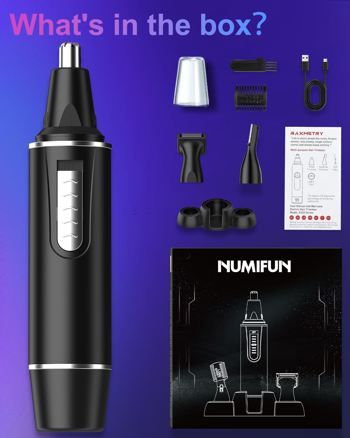 Thumbnail 6 de Nose Hair Trimmer Rechargeable 1 IPX7 waterproof ✂