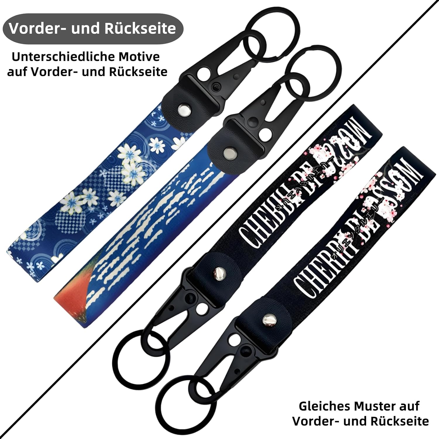 Detalle 2 de Generisch 2er Set Geflochtene Schlüsselanhänger – Lanyard aus Metall, vielseitig einsetzbar