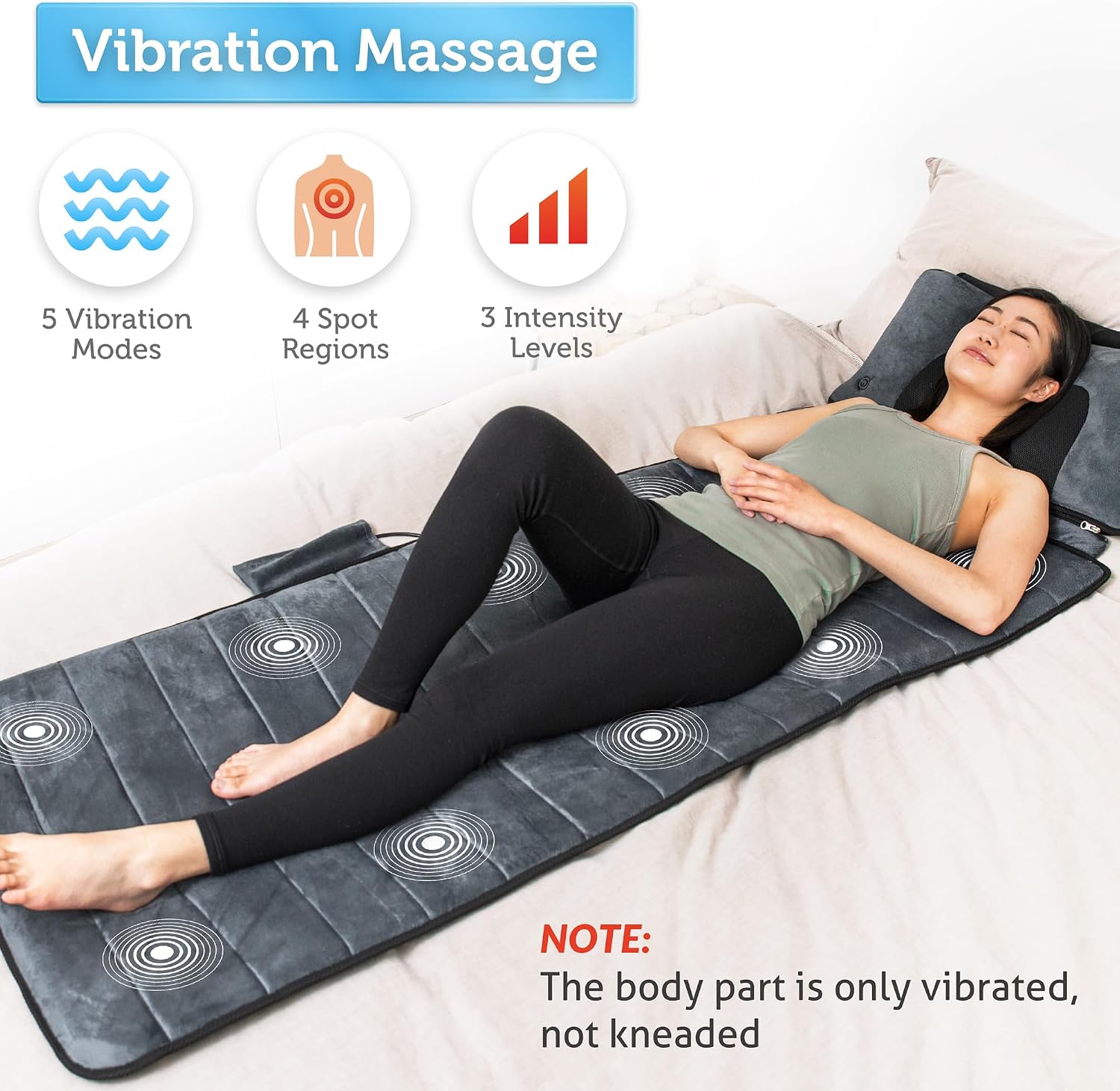 Detalle 2 de COMFIER Massagematte mit Wärmefunktion, Shiatsu
