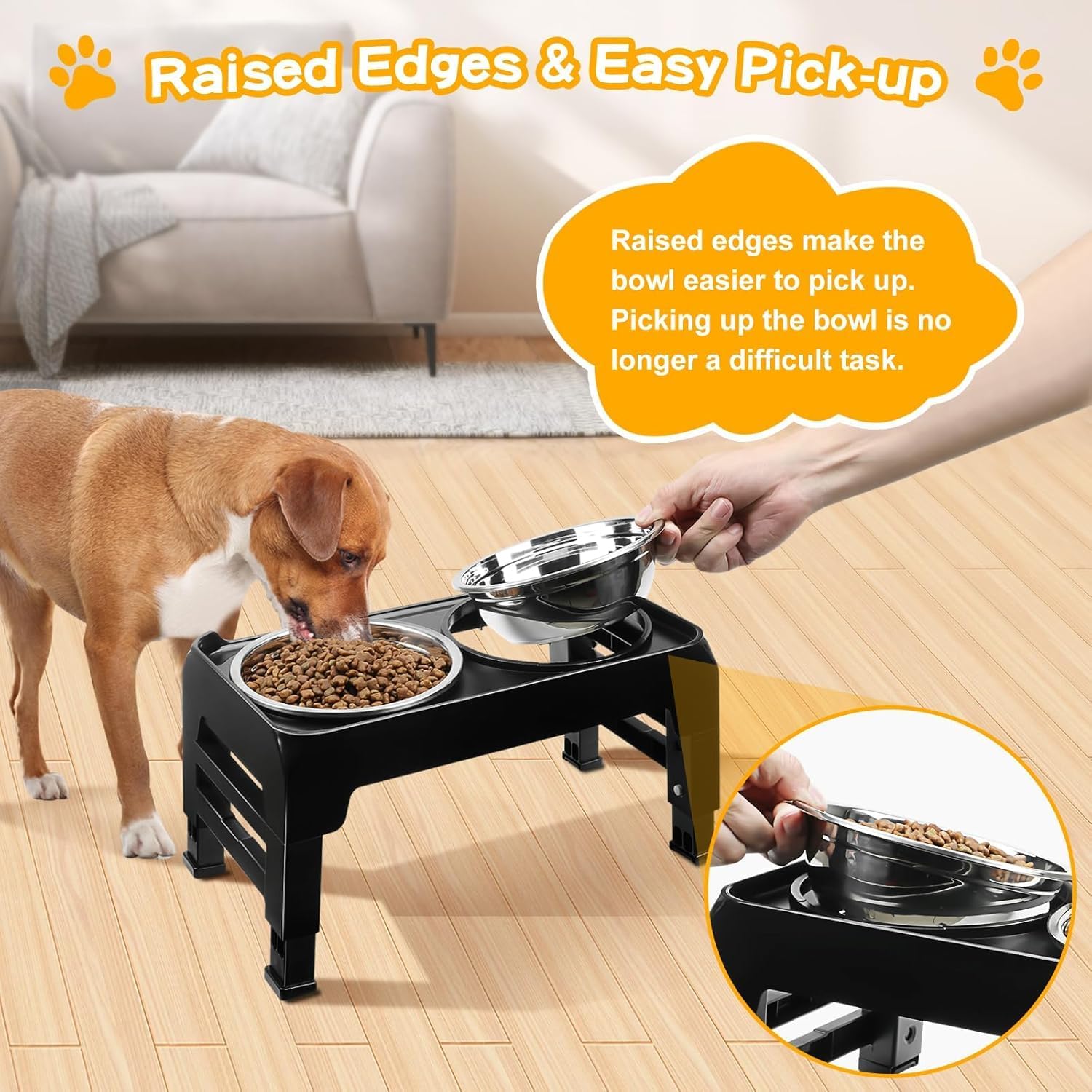 Thumbnail 4 de COMESOON Elevated Dog Bowl Stand, 6-inch Bowls