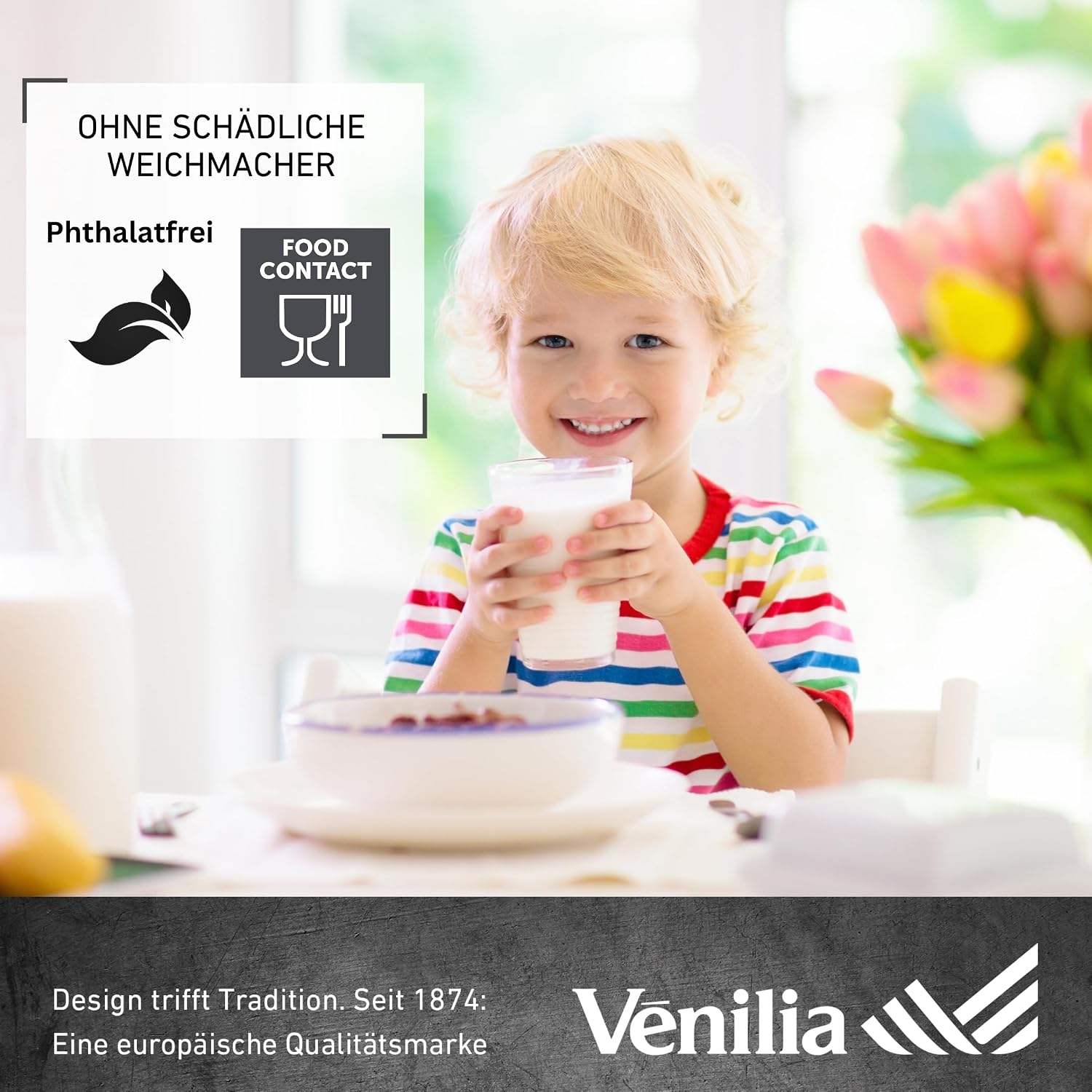 Thumbnail 5 de Venilia Tischset Grau Oval 45 × 30 cm im 4er-Set – gewebt, lebensmittelecht, platzdeckchen