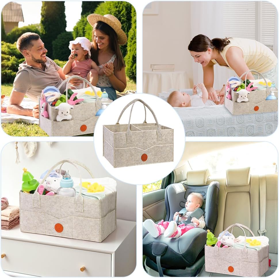 Thumbnail 6 de HAGOT organisateur de couches en feutre avec compartiment amovible, 38 × 25 × 18 cm