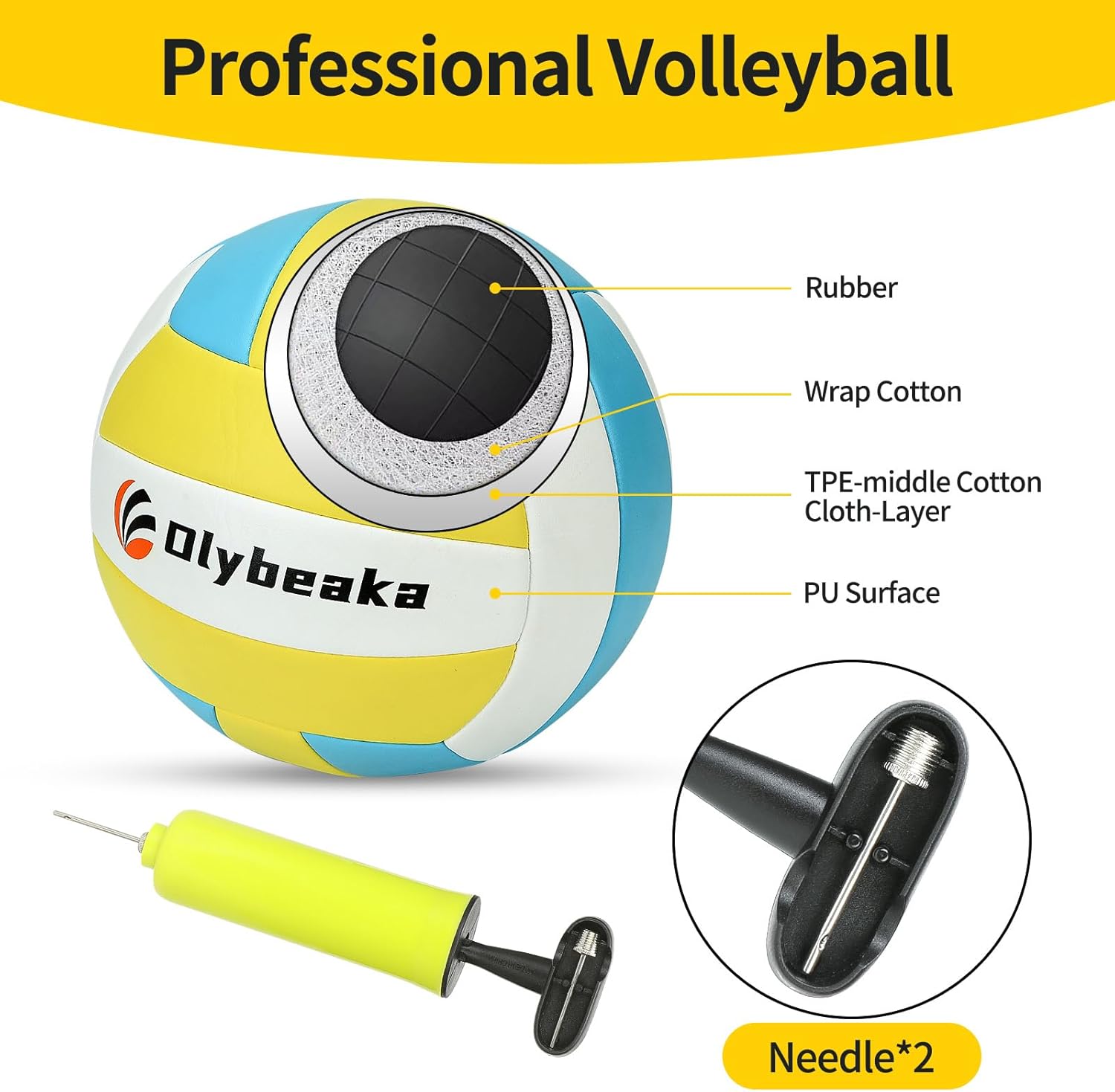 Detalle de Portable Outdoor Volleyball Net Set: 20 ft or 32 ft with 4 Adjustable Heights
