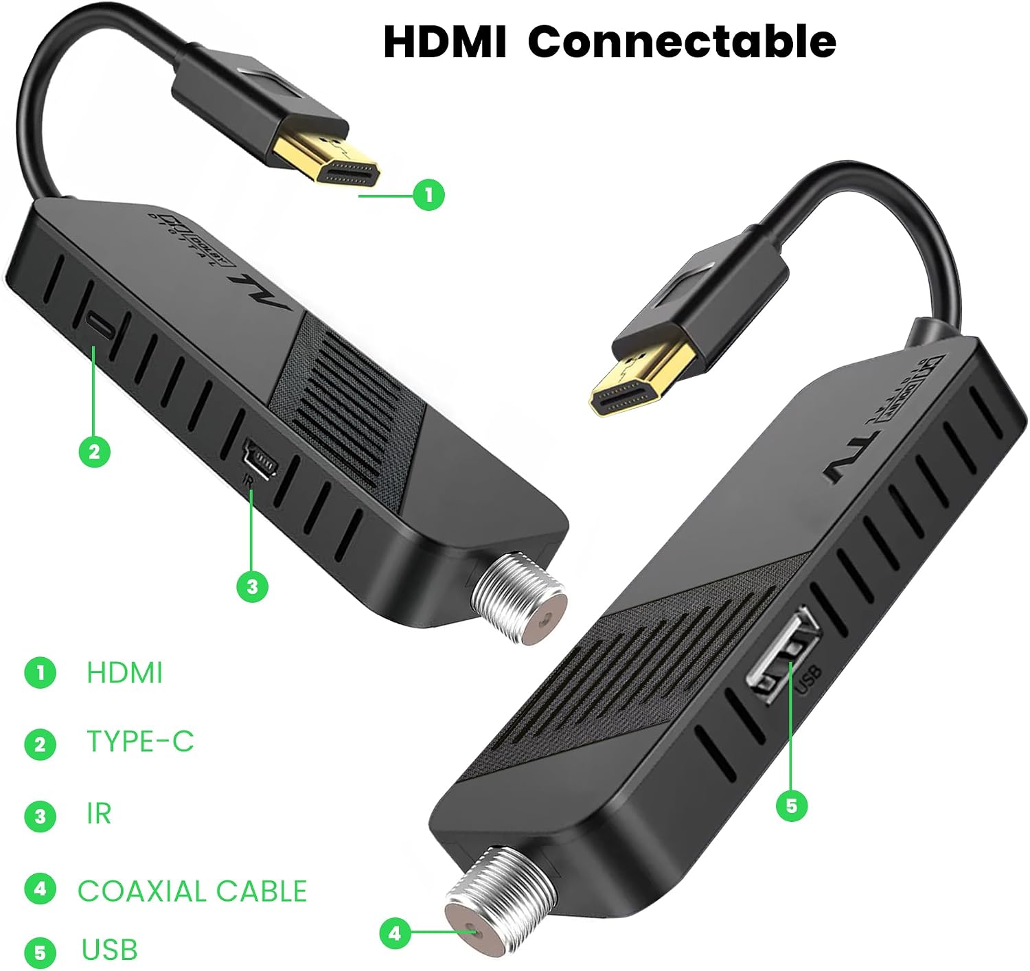 Detalle 2 de LEYF DVB-S2 Sat Receiver: Mini-Stick für verstecktes TV-Erlebnis mit Vorinstallation