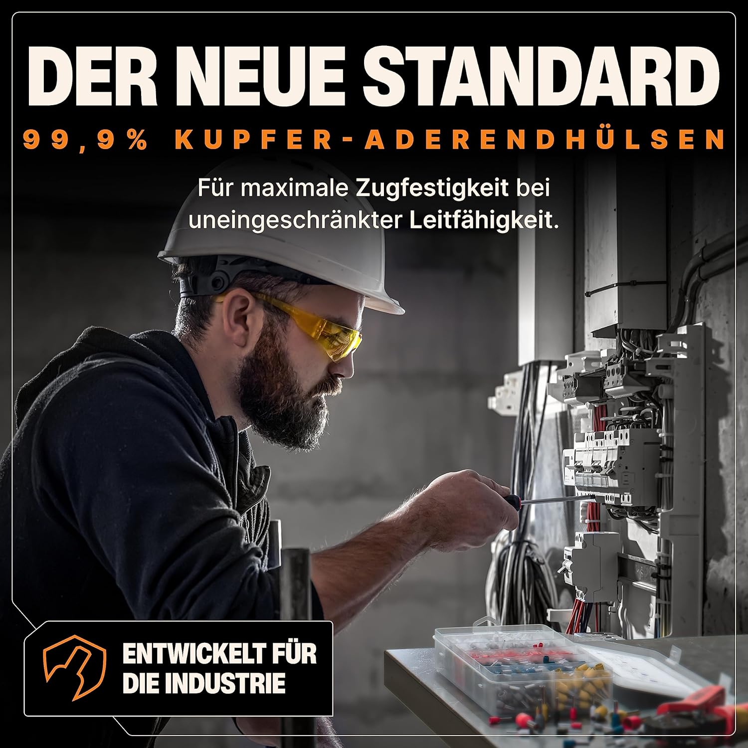 Thumbnail 5 de BAURIX 2000 Stück Aderendhülsen Sortiment – isolierte DIN 46228-4:2020-03 Profi-Set (0,5–10 mm²)