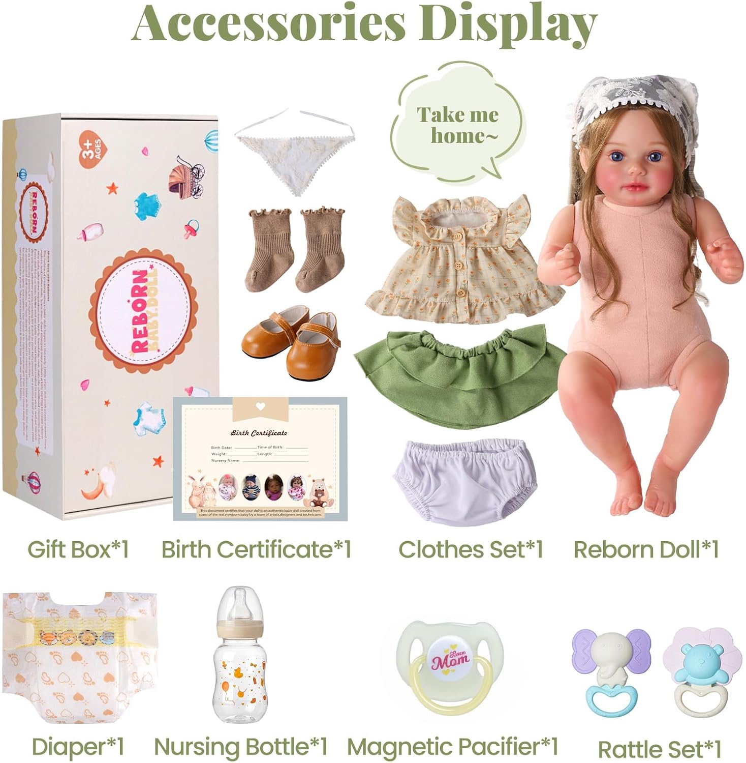 Thumbnail 6 de BABESIDE Reborn Baby Doll 20-Inch