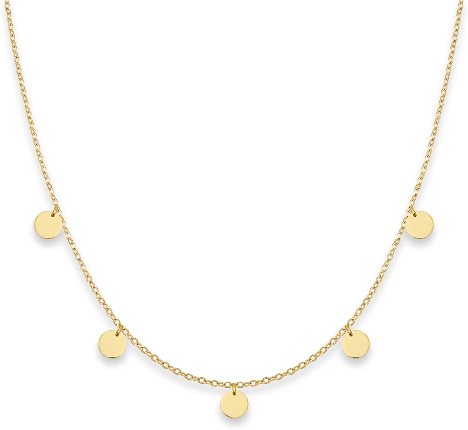 Detalle de GD GOOD.designs Kette mit Plättchen (5 Coin) für Damen – wasserfest, verstellbar – 18K Gold/ Silber/ Roségold