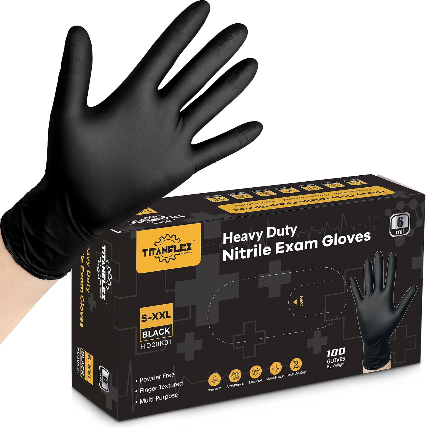 Detalle de TitanFlex Nitrile Exam Gloves 6-mil