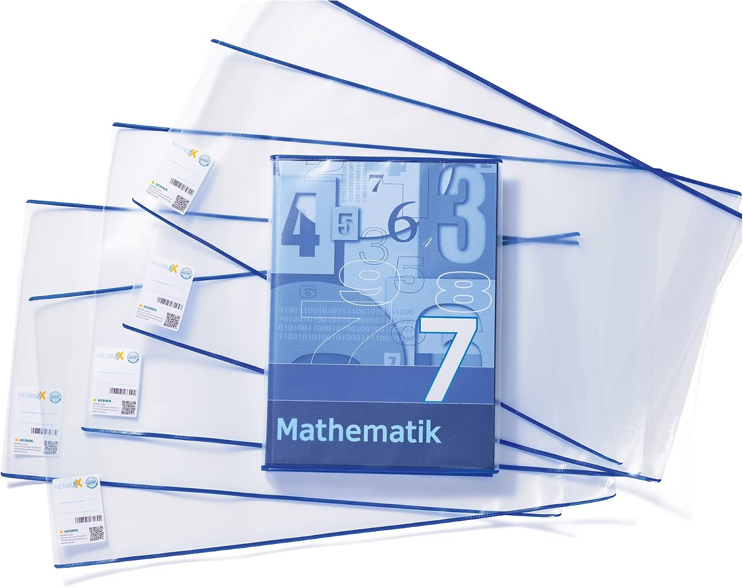 Detalle de HERMA 20233 Buchumschläge HERMÄX Classic – 10 Stück, transparente Kantenschutz-Umschläge