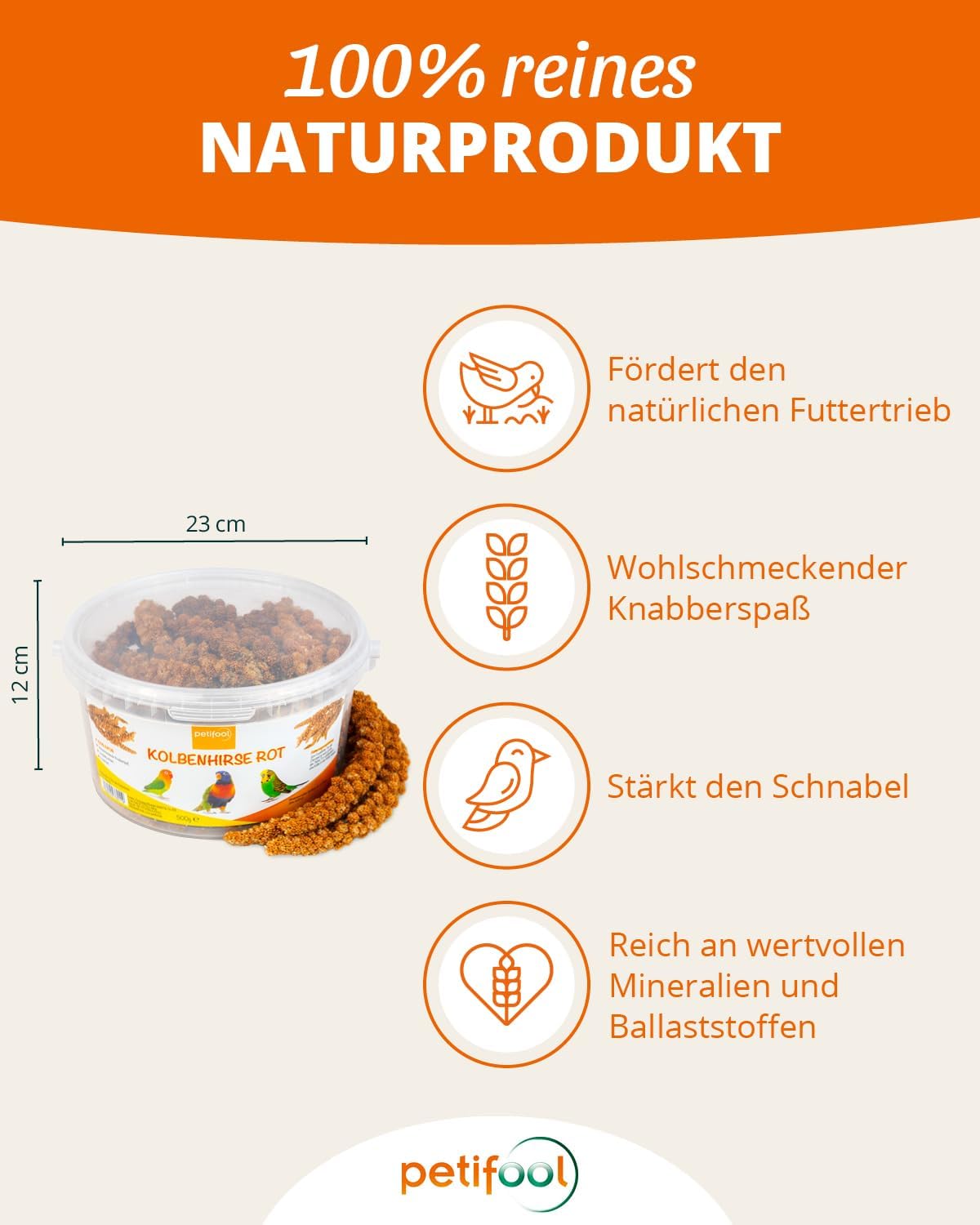 Thumbnail 1 de petifool Rode zuigergierst 500 g voor siervogels, 100% natuurlijk