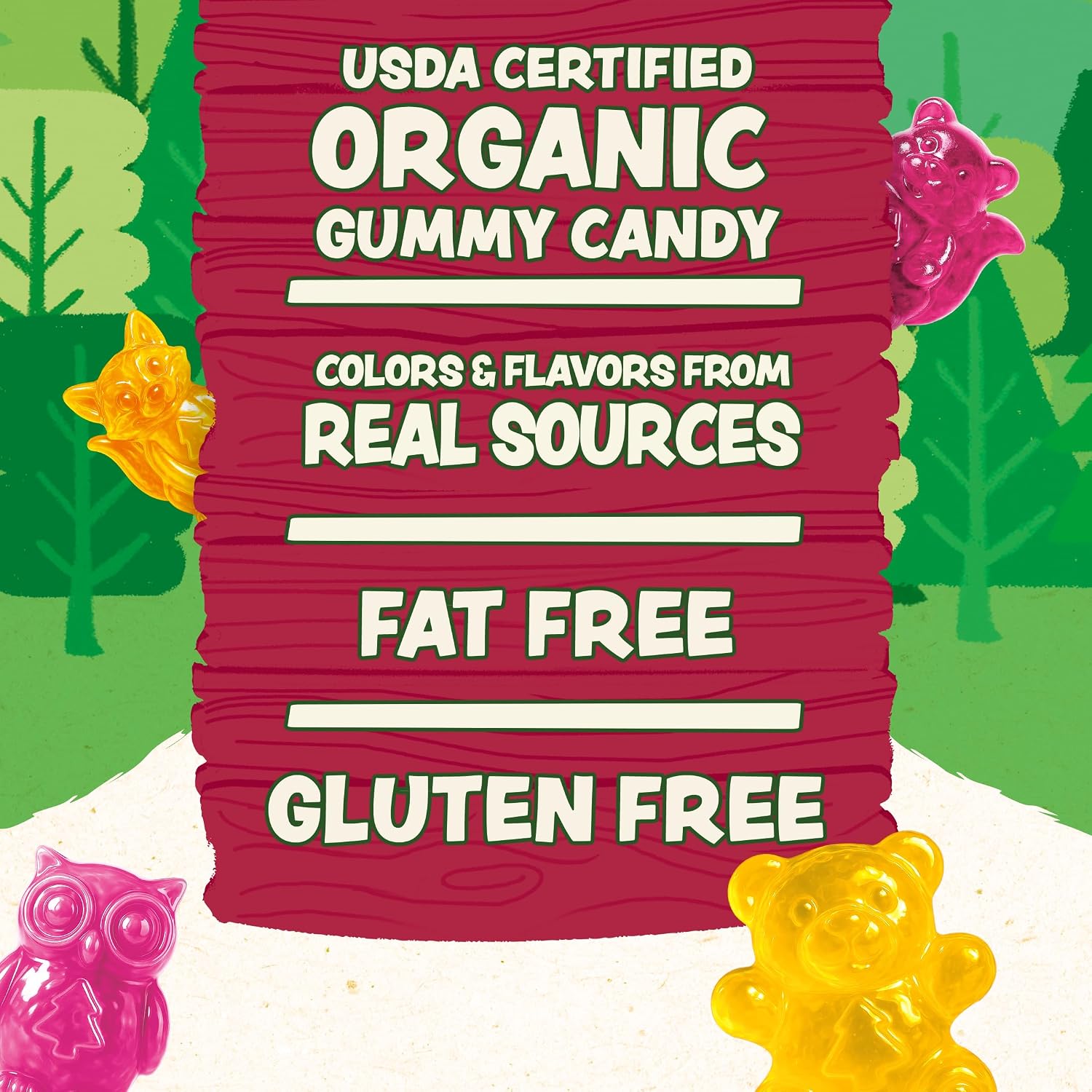 Detalle 2 de Black Forest Organic Forest Friends Gummies, 65 Pouches, 6 Fruit Flavors