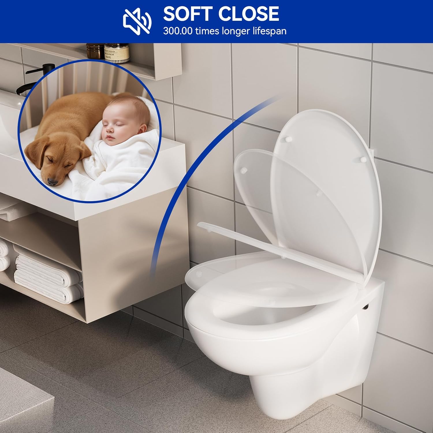 Thumbnail 1 de Drew Oval toilet seat with soft close 445mm