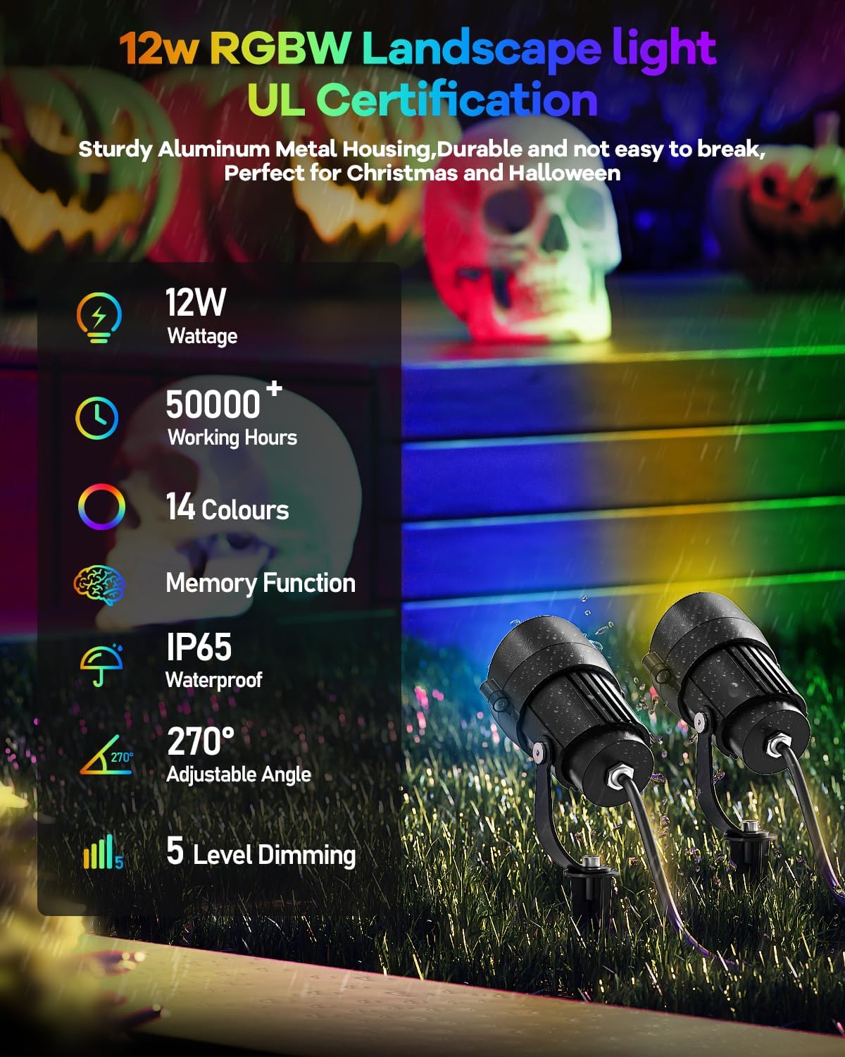 Detalle de HIBOITEC Landscape Spotlights 12-Pack