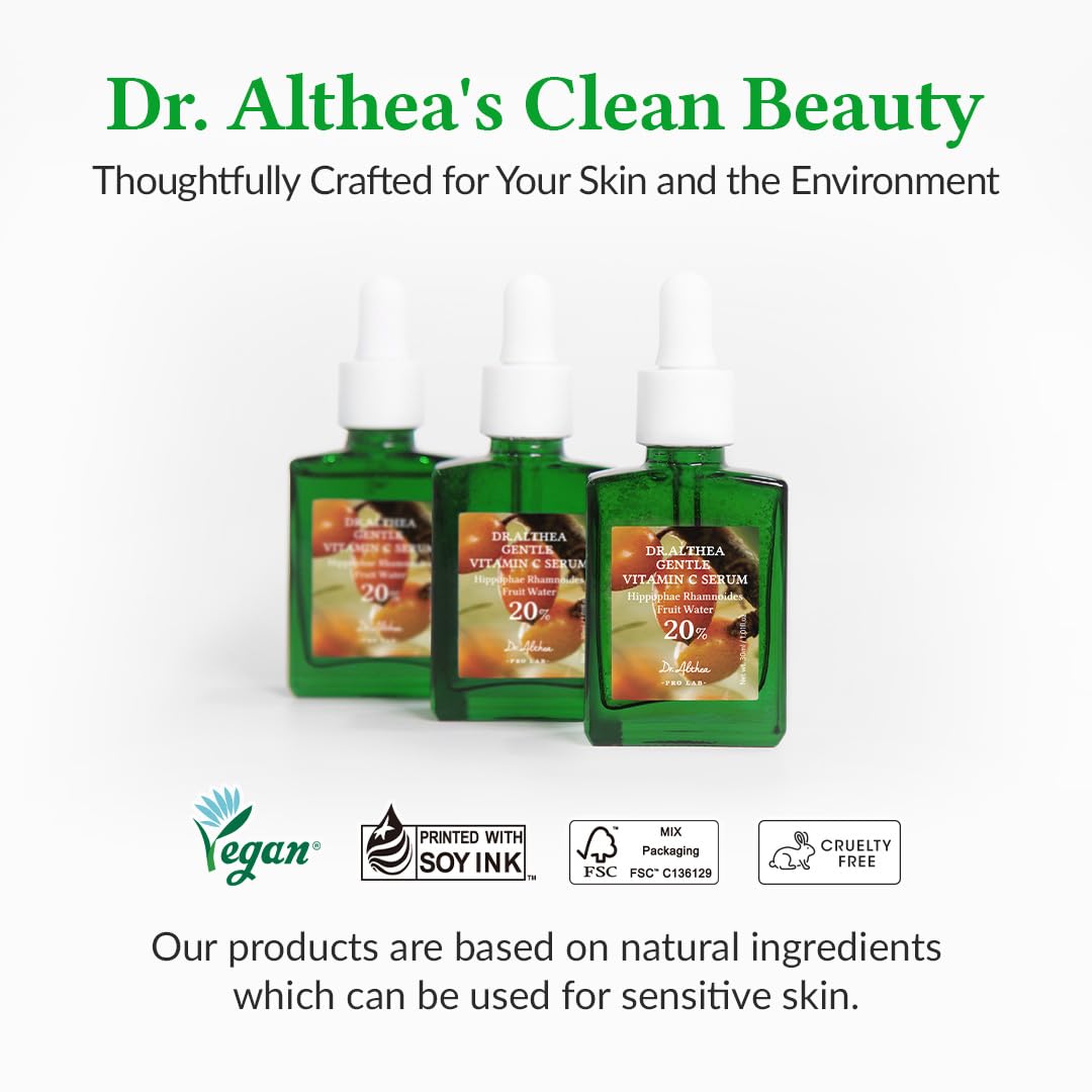 Detalle 1 de DR. ALTHEA Gentle Vitamin C Serum 20% (30 ml) – Gesichtsserum für einen frischen Haut-Boost