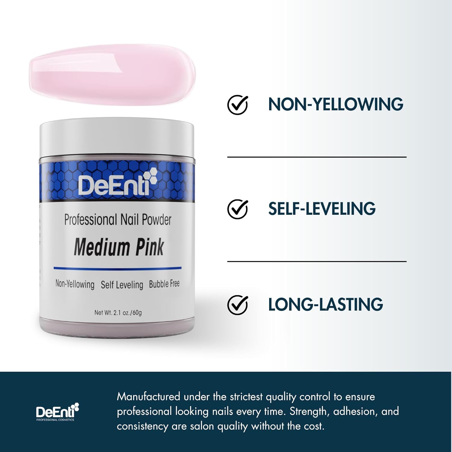 Thumbnail 2 de DeEnti Acrylic Nail Powder - 2oz Medium Pink: Professional Grade, Bubble-Free Finish